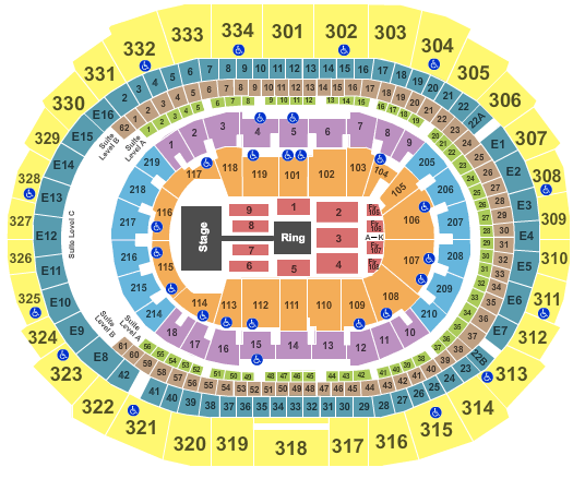 Staples Center Seating Chart Wwe Raw